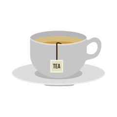 white coffee tea drink icon over white background. vector illustration