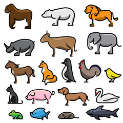 Set of cartoon animals