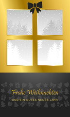 Weihnachten - Grußkarte mit Fenster (in Grau)