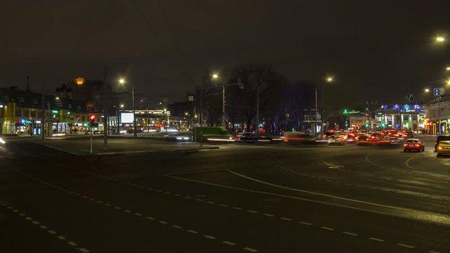 Urban traffic in dusk time lapse