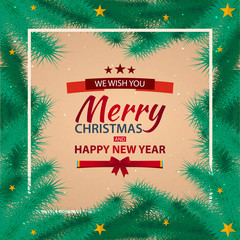 Fototapeta na wymiar Merry Christmas and Happy New Year. Old vintage paper. Vintage Christmas Background, Vector illustration.