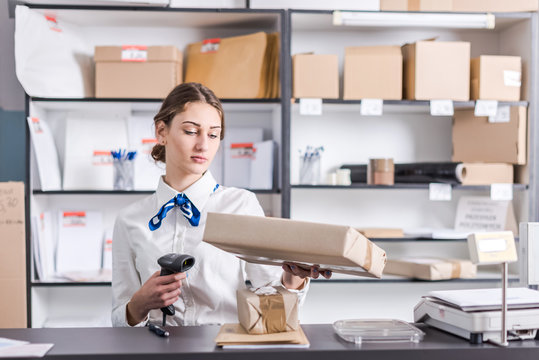 woman working at the post office