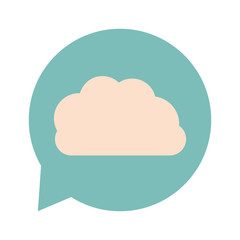 Obraz premium blue speech bubble with cloud icon inside over white background. vector illustration