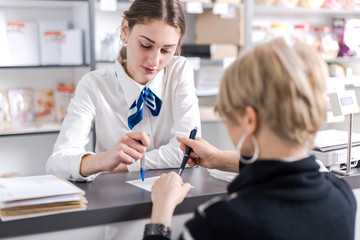 woman working at the post office