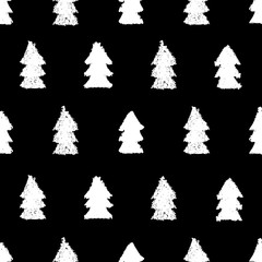 Christmas trees seamless pattern.