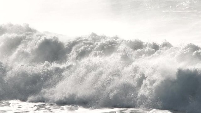 Large and powerful waves crashes on the Pacific Ocean off the coast of Oregon.