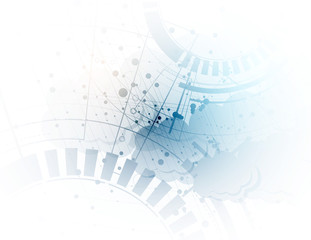 Obraz premium Modern cloud in sky technology. Integrated digital web concept