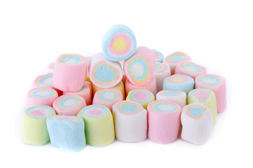 Fototapeta na wymiar marshmallows candy isolated on white background
