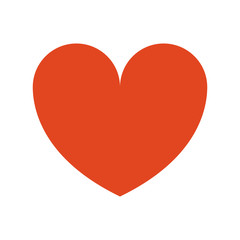red heart icon over white background. love symbol. vector illustration