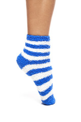 Blue Socks on White Background