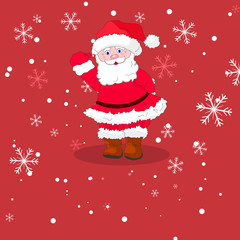 Santa Claus and snowflakes