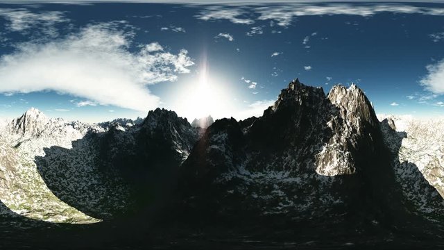 vr 360 panorama of mountains. made with the one 360 degree lense camera without any seams. ready for virtual reality