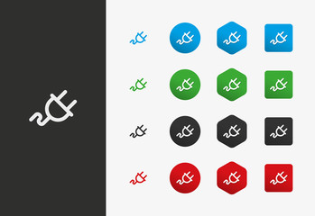 Electric-plug icon variations