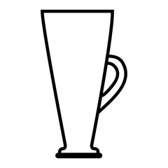 silhoutte of coffee mug icon over white background. caffeine drink. vector illustration