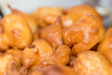 Small homemade donuts for party background