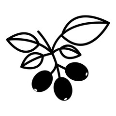silhouette of coffee plant with green leaves over white background. vector illustration