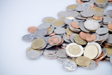 business finance. save money for investment concept coins