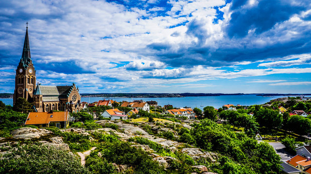 Splendid view from the highest point on the island Orust, Sweden