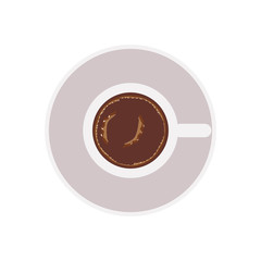 coffee mug icon over white background. caffeine drink. top view. vector illustration