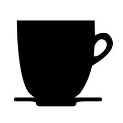 silhoutte of coffee mug icon over white background. caffeine drink. vector illustration