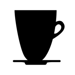 silhoutte of coffee mug icon over white background. caffeine drink. vector illustration