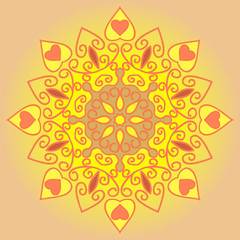 Beautiful mandala. Decorative ornamental element. Vector illustration
