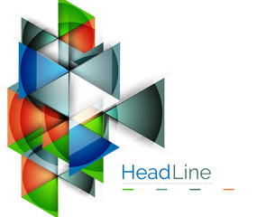 Fototapeta premium Colorful triangles on white background