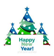 Happy New Year and Chrismas holiday greeting card elements