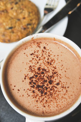  close up of hot chocolate drink