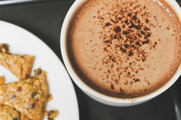  close up of hot chocolate drink
