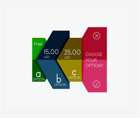 Paper infographic banners and stickers