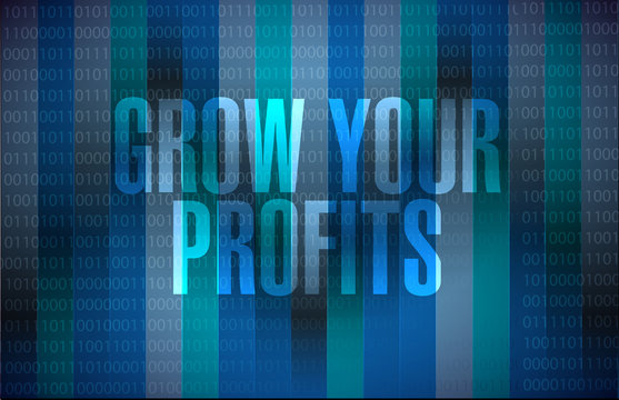 grow your profits binary background sign concept