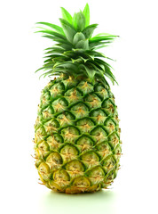 Fototapeta premium Ripe half pineapple isolated on white