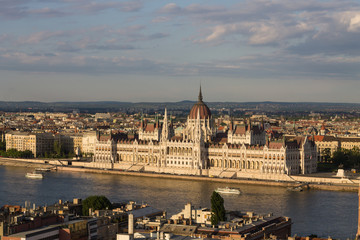 Parlament in Budapest with riverside in Hungary