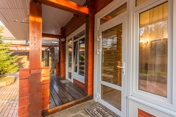 Entrance into a wooden house