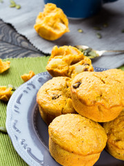 Sweet pumpkin and apple muffins