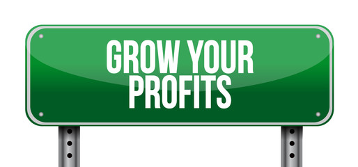 grow your profits street sign concept