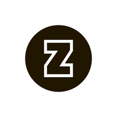 Letter Z vector, logo. Useful as branding symbol, identity, alphabet element, circle app icon, clip art and illustration.