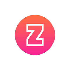 Letter Z vector, logo. Useful as branding symbol, identity, alphabet element, circle app icon, clip art and illustration.