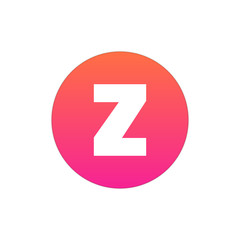 Letter Z vector, logo. Useful as branding symbol, identity, alphabet element, circle app icon, clip art and illustration.