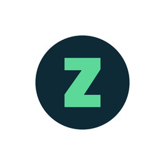 Letter Z vector, logo. Useful as branding symbol, identity, alphabet element, circle app icon, clip art and illustration.