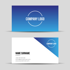 Modern blue business card template