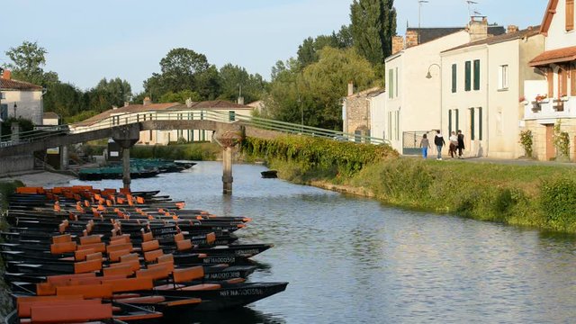 S&egrave;vre Niortaise river in the  Coulon, France.