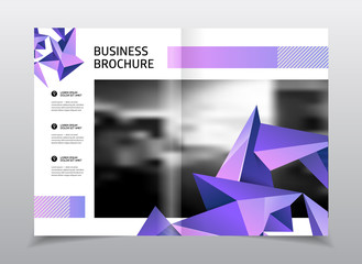 Vector business brochure design. Flyer with headline. Triangular