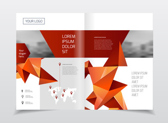 Startup presentation layout or business flyer. Annual report vec