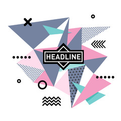 Obraz premium Abstract vector banner with Geometric Pattern. Triangles Backgro