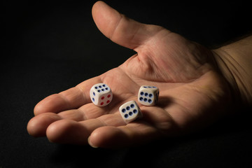 dice in hand
