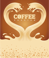 couple coffee waves creating heart