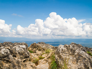 Fototapeta premium Rock mountain cliff and sky
