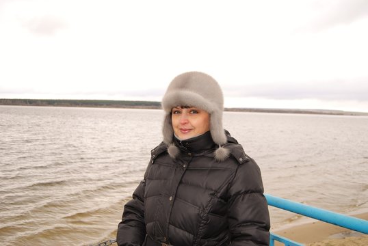 woman near the lake